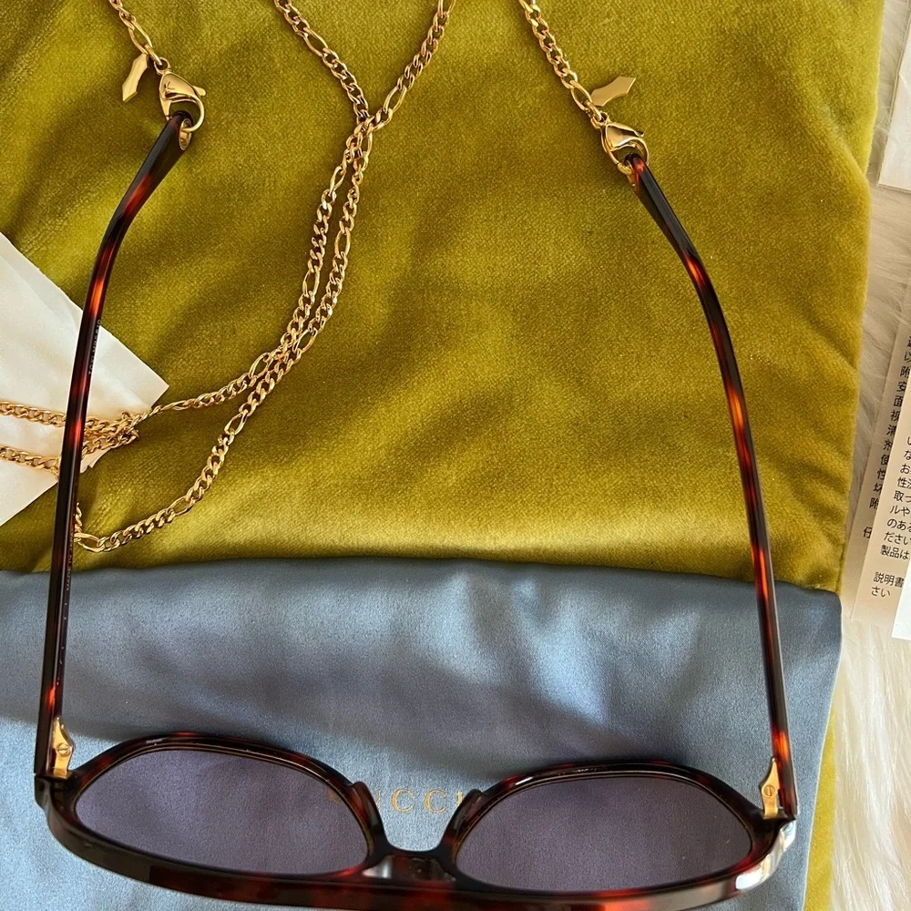 Gucci tortoise shell Sunglasses Aviator Style - Picture 8 of 17